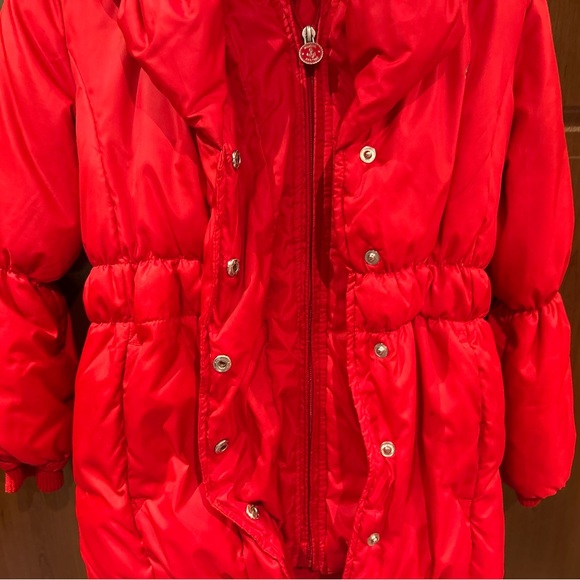 Red Nautica Down-Filled Nylon Winter Jacket with Full Zip and Button Closure - Picture 3 of 7